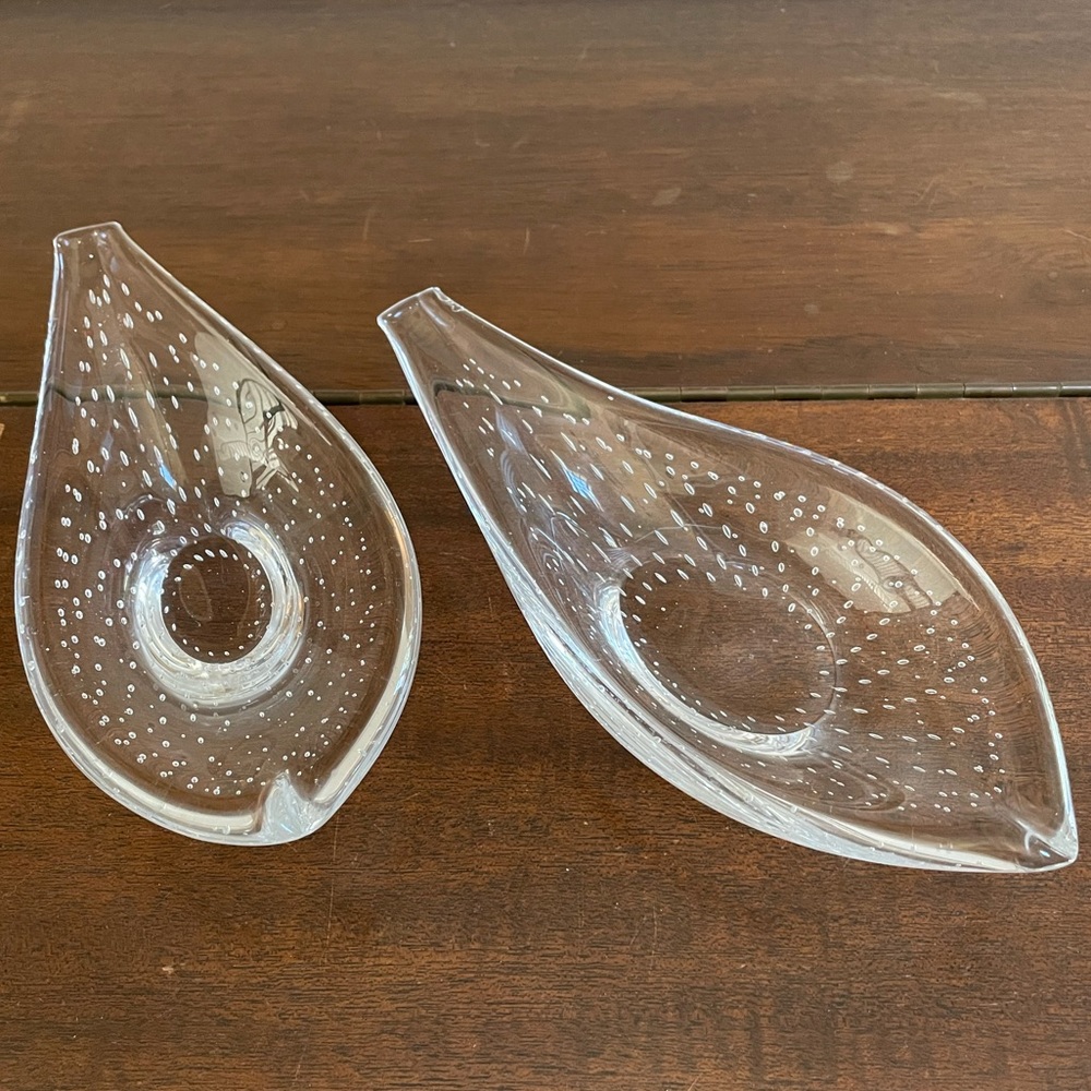 Pair of Kosta Boda Bullicante Mid-Century Fish, Signed, 9.5”